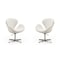 Manhattan Comfort Raspberry Faux Leather Adjustable Swivel Chair in White and Polished Chrome, PK2 2-AC038-WH - alternate 1